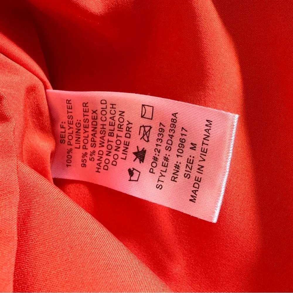 Boho Satin Slip Dress Orange V-Neck Medium Summer Beach 🔥 - Picture 5 of 11